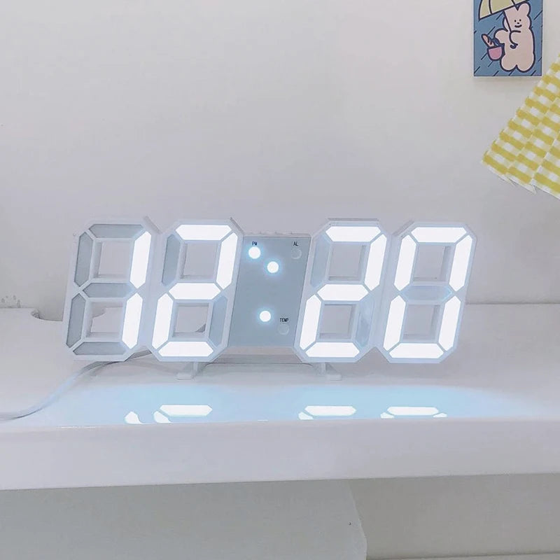 3D LED Digital Clock Luminous Fashion Wall Clock