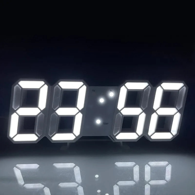 3D LED Digital Clock Luminous Fashion Wall Clock