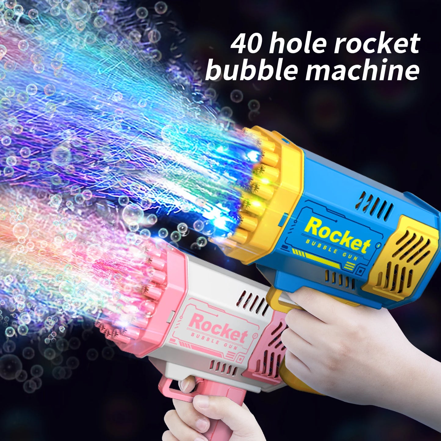 Rocket Bubble Blaster With LED Lights