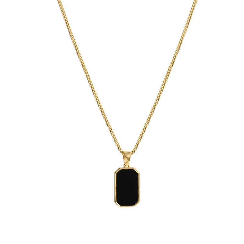 Elegant Black Gold Pendant Necklace