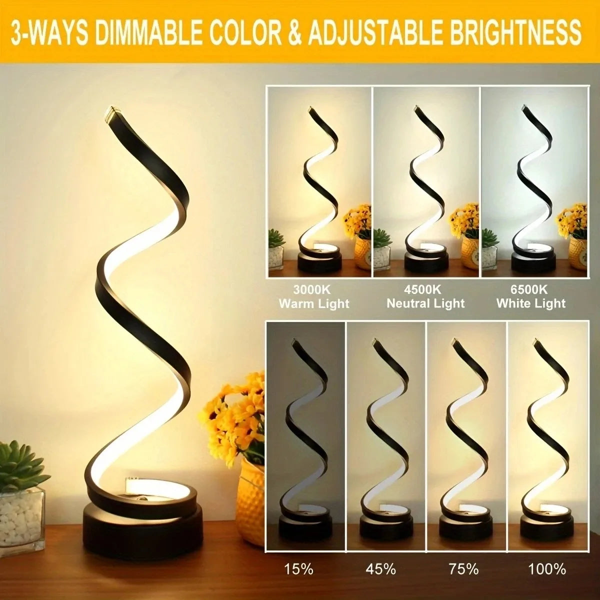 Elegant Spiral LED Table Lamp