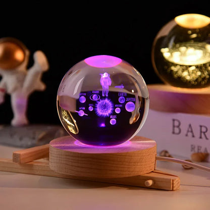 Crystal Solar System Globe